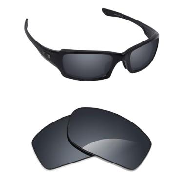 Imagem de Alphax Lentes de reposição polarizadas cromadas pretas para Oakley Fives Squared OO9238