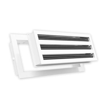 Imagem de Grade AC de design moderno 18x6 - alumínio branco - saída de ar - difusor de slot linear - grade de registro para aquecimento e resfriamento - compatível com registros de teto, parede ou piso