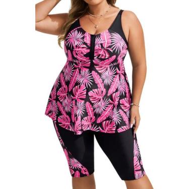 Imagem de Maiô Tankini Hanna Nikole 2025 Tummy Control Plus Size