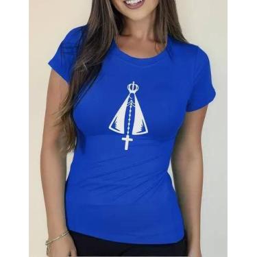 Imagem de Camiseta Camisa Adulto Feminina Masculina Algodão Nossa Senhora Aparec