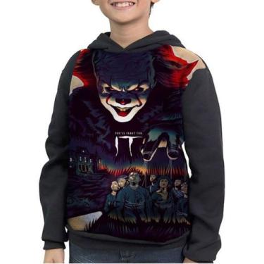 Imagem de Moletom Infantil Pennywise It A Coisa Filme - smoke, Preto, 10