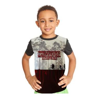 Imagem de Camiseta Infantil Stranger Things Full Print Ref:505 - smoke, Preto, 8
