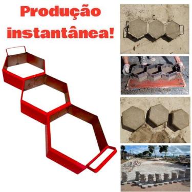 Imagem de Forma Sextavada De Aço Molde para 3 Bloquetes 20x6cm Pavimentação - FL