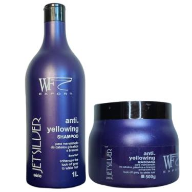 Imagem de Kit Shampoo e Creme Máscara Matizadora para cabelos loiros, brancos, platinados e grisalhos WF 1,5L