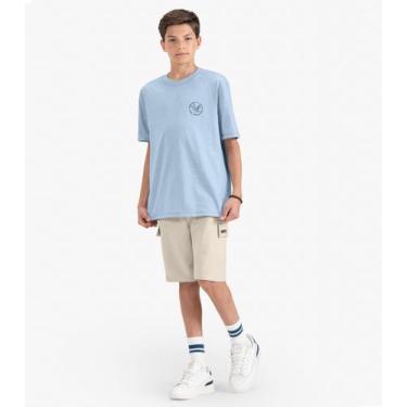 Imagem de Camiseta Juvenil Masculina em Meia Malha Minty Azul, 12, Azul