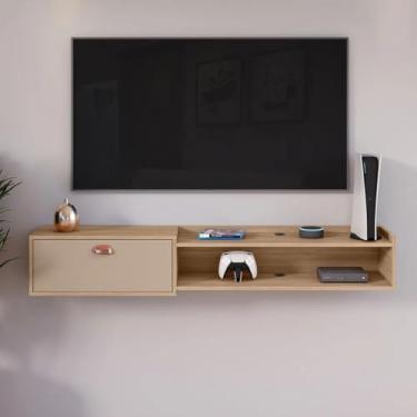 Imagem de Aparador Suspenso Com Porta Rack Penteadeira Multiuso Organizador Para Parede Sala Quarto Cozinha Salão Closet Cantinho do Café (Hanover/Fend 180 cm)