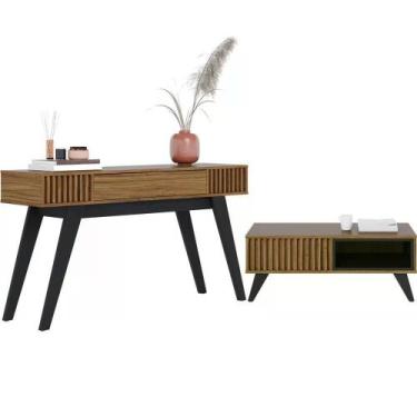 Imagem de Mesa De Centro Jeri E Aparador Riveira Para Sala Noce Milano - COLIBRI