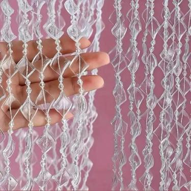 Imagem de Cortina Decorativa Modinha Fashion Twister 2x1m, Transparente