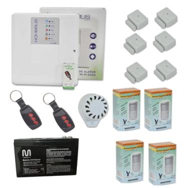 Imagem de Kit Alarme central WI-FI 10 sensores s fio Hombrus c bateria