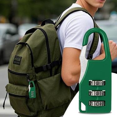 Imagem de Mini cadeado de combinação para mochila, bagagem, mala, caixa de lápis, trava segura de 3 dígitos, trava de viagem portátil para escola, escritório e uso doméstico