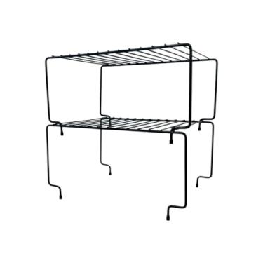 Imagem de Organizador Multifuncional De Duas PeçAs, EmpilháVel, Para Pendurar, Com Prateleira De Segundo NíVel, Em AçO Carbono(Preto,1 Organizador + 2 Extensores)