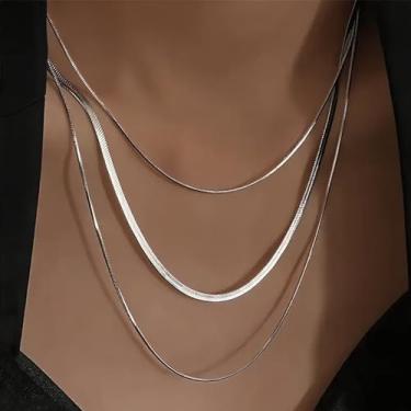 Imagem de Colares femininos de ouro em camadas, empilháveis, delicados, banhados a ouro 14 K, corrente com pingente de clipe de papel, conjunto de joias com laço de cruz de diamante, presentes para mulheres, 18