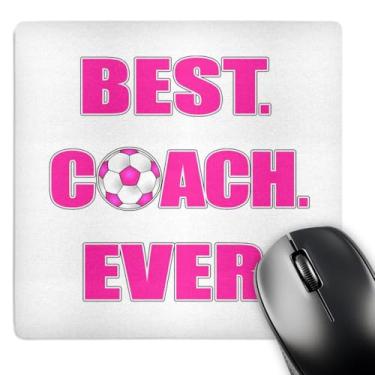 Imagem de 3dRose Best Coach Ever - Rosa e Branco - Mouse Pad, 20 x 20 cm (mp_181862_1)