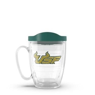 Imagem de Tervis Feito nos EUA com paredes duplas University of South Florida Bulls copo isolado mantém as bebidas frias e quentes, caneca de 473 ml, logotipo principal
