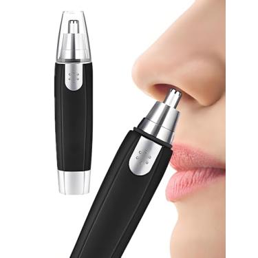 Imagem de Aparador de pelos indolor para orelha e nariz, barbeador elétrico de pelos do nariz, aparador de pelos faciais portátil para homens e mulheres, operado por bateria