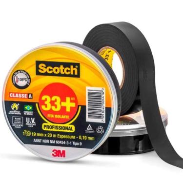 Imagem de Fita Isolante Preta Scotch 33+ 19mm x 20mt HB004482483 3M