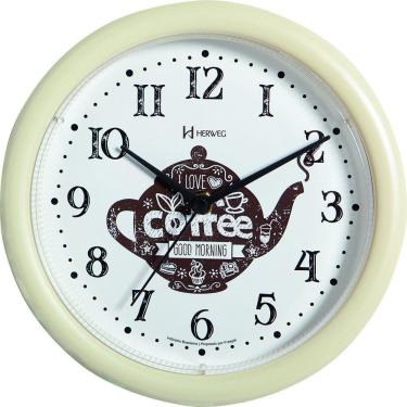 Imagem de Relógio Parede Pequeno Herweg Cozinha Café 660061 Bege