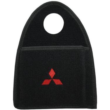 Imagem de Lixeira Lixinho Automotiva Carro Carpete Logo Bordado para Câmbio Pret