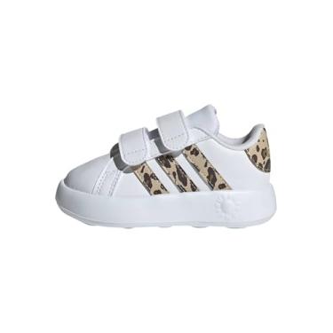 Imagem de adidas Tênis infantil Grand Court 2.0, Branco/Bege Mágico/Ouro Fosco, 17