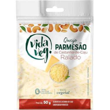 Imagem de Vida Veg Queijo Parmesão Ralado Vegano de Castanha de Caju, 100% Vegetal, Sem Glúten, 50g