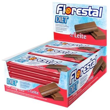 Imagem de Chocolate Diet Florestal Ao Leite | Display com 15 Unidades de 20g | Zero Adição de Açúcar