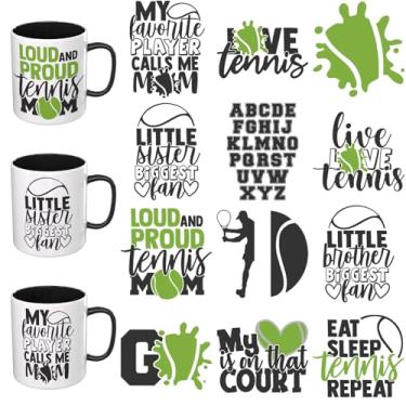 Imagem de Adesivos UV DTF Ball Games - 12 folhas de tênis UV DTF para canecas de café, decalques DIY para copos, esfregar à prova d'água em transferências para artesanato