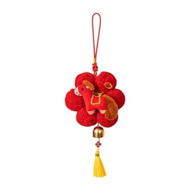 Imagem de Baoblaze Enfeite de pelúcia para pendurar do Ano Chinês, lembrancinha decorativa, brinquedo de pelúcia do Ano Cavalo 2026 para decoração de carro e, Cavalo