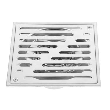 Imagem de Luqeeg Escorredor de Chuveiro Quadrado de Aço Inoxidável Anti-odor Com Taxa de Drenagem de água Rápida Adequado para Uso Em Cozinha/banheiro/garagem (150 * 150mm (modelo de grande diâmetro))