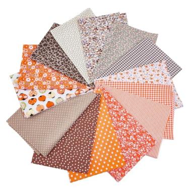 Imagem de letsinstyle 14 peças de 50,8 cm x 50,8 cm pacote de tecido acolchoado de algodão, pré-cortado, folhas de quadrados gordos impressos em patchwork de flores, suprimentos para fazer bricolage para