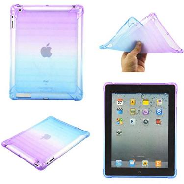 Imagem de UUcovers Capa traseira fosca translúcida para Apple iPad 2/iPad 3/iPad 4 (modelo antigo, versão 2011/2012) cor gradiente resistente a impactos [proteção de canto] capa fina de TPU macio à prova de