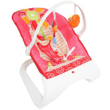 Imagem de Cadeira Cadeirinha Bebê Descanso Vibratória Musical Brinquedos Menina Rosa Importway BW-095RS