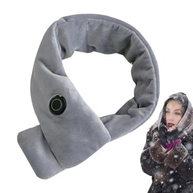 Imagem de Almofada de aquecimento de pescoço, lenço aquecido recarregável - Almofada de pescoço com aquecimento aquecido USB,Cinta térmica com 3 níveis de aquecimento ajustáveis, lenço elétrico para mulheres/ho