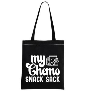 Imagem de MEIKIUP Bolsa de ombro para cuidados com o câncer, presente de guerreiro contra o câncer, bolsa de ombro My Chemo Lanche, Saco de lanche Tb, One Size
