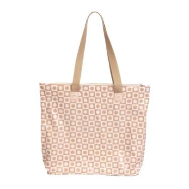 Imagem de Bolsa de Praia Impermeável, Sacola de Piscina com Zíper e Bolso Interno, à Prova de Areia, Viagem, Férias, Moda Verão em PVC - Marrom Chess