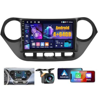 Imagem de Fuluku 【4 núcleos 4 + 64 GB】 para Hyundai I10 2014-2017 estéreo automotivo com Android Auto, rádio com tela sensível ao toque 1080p Bluetooth/FM/SWC/câmera de backup com link espelhado