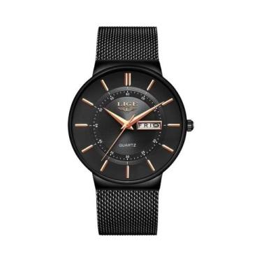 Imagem de Relógio De Pulso Masculino À Prova d'Água Ultra Fino Luxuoso Quartz LI