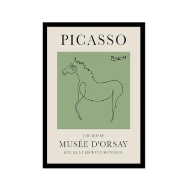 Imagem de Impressão em tela verde sálvia Pablo Picasso animais esboço arte de parede gato cão pássaro cavalo impressão linha abstrata desenho pôsteres para quarto casa escritório decoração (SKU8,20.3x30.5 cm =