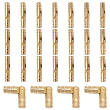 Imagem de BENLIUDH 25 peças dobradiças de latão, dobradiça de cilindro oculto, suporte dobrável, pequenas dobradiças invisíveis para caixa de joias, porta de armário, caixa de madeira, artesanato, 5 mm x 25 mm
