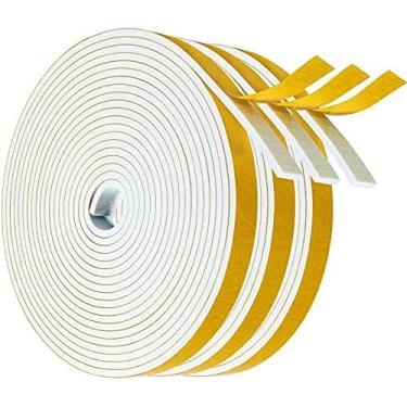 Imagem de Fita de vedação de espuma autoadesiva forte, fita de vedação de espuma para portas e janelas, tiras de isolamento à prova de intempéries à prova de som, tira de vedação AC, anticolisão, antiinsetos (1
