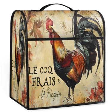 Imagem de Kitchen Aid Capa para batedeira de outono com folhas de galo compatível com batedeiras de 6 a 8 litros, capas contra poeira com bolso com zíper, bolsa organizadora de auxílio de cozinha dobrável e