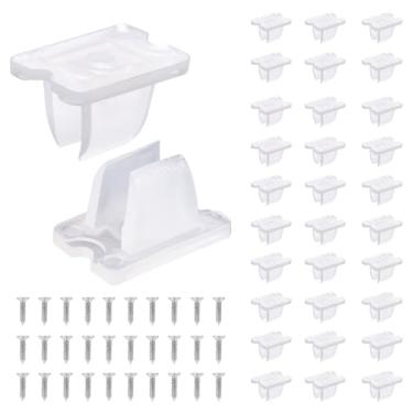 Imagem de 30 peças de clipes de luz LED, clipes de fita de LED, suporte de tira para montagem interna de néon, grampos de fixação com parafusos para 5-6 mm/0,2-0,24 polegadas