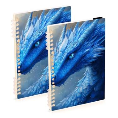 Imagem de Burbuja Cadernos Blue Dragon, papel pautado universitário A5 com 60 folhas, fichário para escritório, 2 unidades
