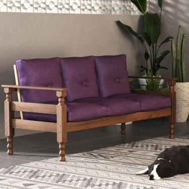 Imagem de Sofá 3 Lugares Madeira Maciça Liz Multimóveis VCR7000, Lilás