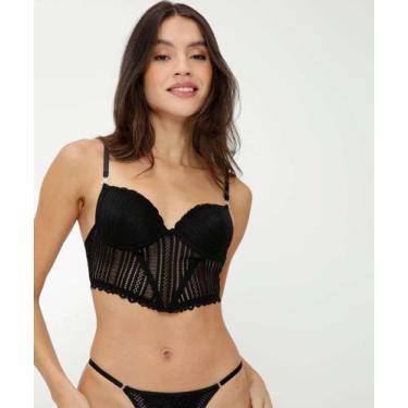Imagem de Sutiã Bra Top Renda Bordado Marisa-38303, 40, Preto