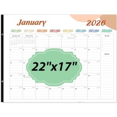 Imagem de Calendário 2024, calendário de mesa 2024 grande 22 x 17, 18 meses calendário de mesa, de janeiro de 2024 a junho de 2025 com tarefas e anotações, datas de férias e julianas para casa, escola e escritório