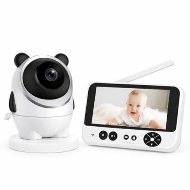 Imagem de Babá Eletrônica Baby Monitor para Bebês Pet e Idoso com Câmera HD 355° Monitor Tela 4.3" Visão Noturna Infravermelha Áudio Bidirecional Detecção de Som Bivolt Segura Controle por Tela