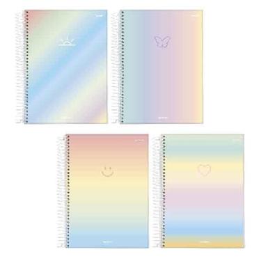 Imagem de Starschool – Caderno 1/4 Capa Dura Espiral Gradiente | 80 Folhas | Tamanho Portátil, Design Moderno Degradê e Resistência para Anotações Diárias