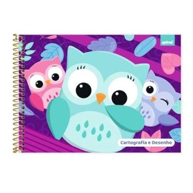 Imagem de Corujinhas Caderno Cartografia e Desenho Capa Dura 80 fls