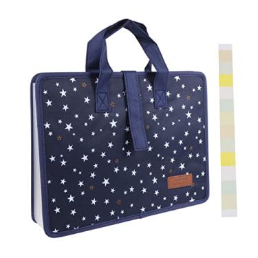 Imagem de TEHAUX Pasta organizadora de documentos bolsa de armazenamento de arquivos com alça para escritório doméstico e pasta de arquivamento portátil de viagem para recibos de documentos e