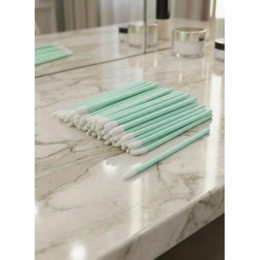 Imagem de 50 peças descartáveis para batom e brilho labial, pincel de maquiagem, kit de ferramentas verde